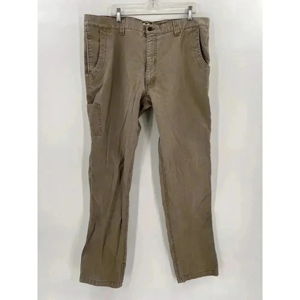 Drake Pants Mens 40” Beige Waterfowl Systems Outdoor Hunting 34” Inseam Double